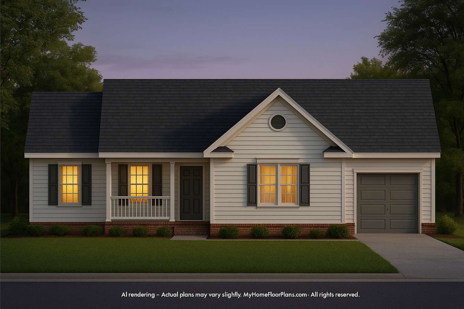 Make the house realistic, landscape orientation, and display entire house. Do not cut off right or left side of house!