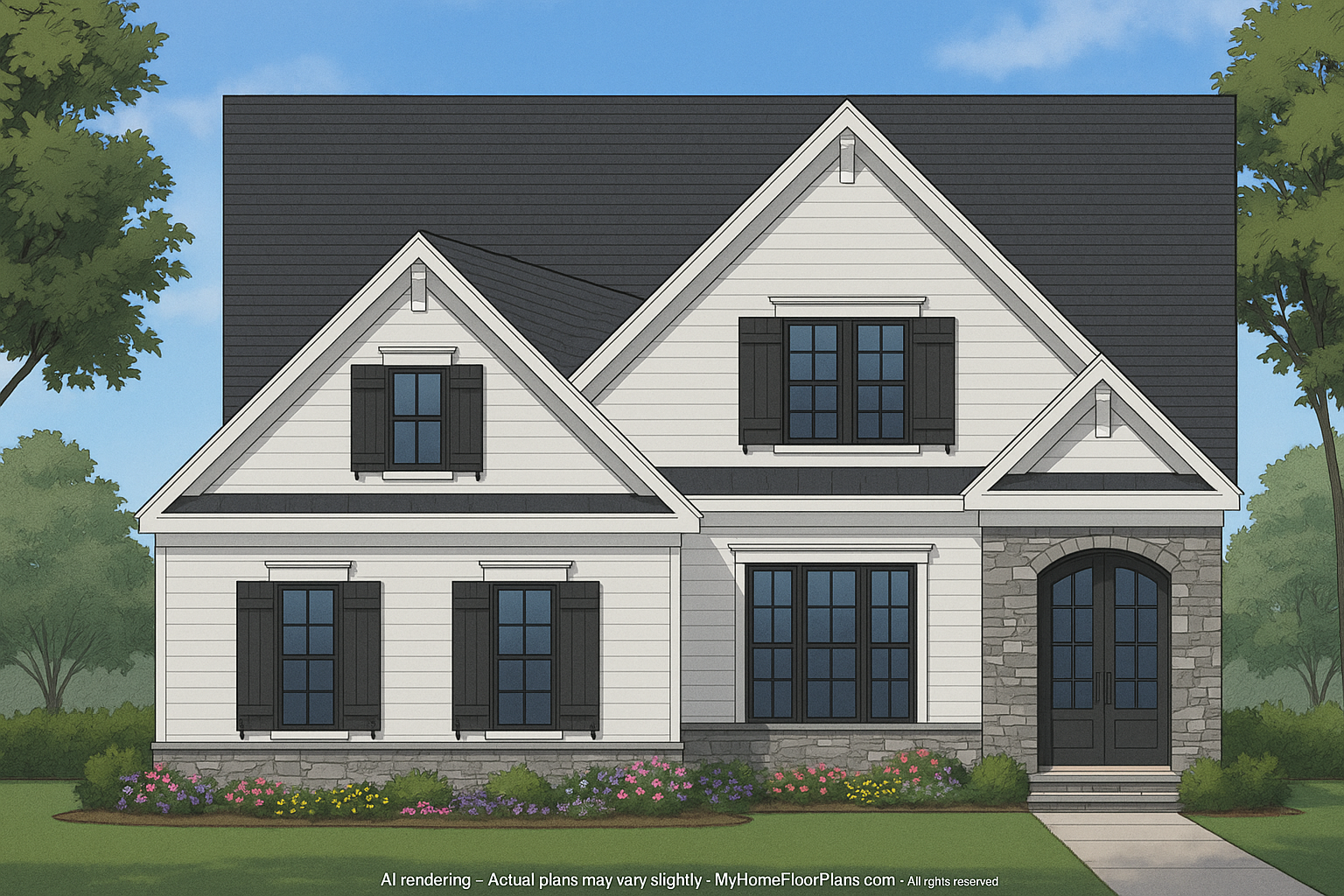 IMPORTANT Make the house as realistic as possible, landscape orientation, and display entire house. Do not cut off right or left side of house!