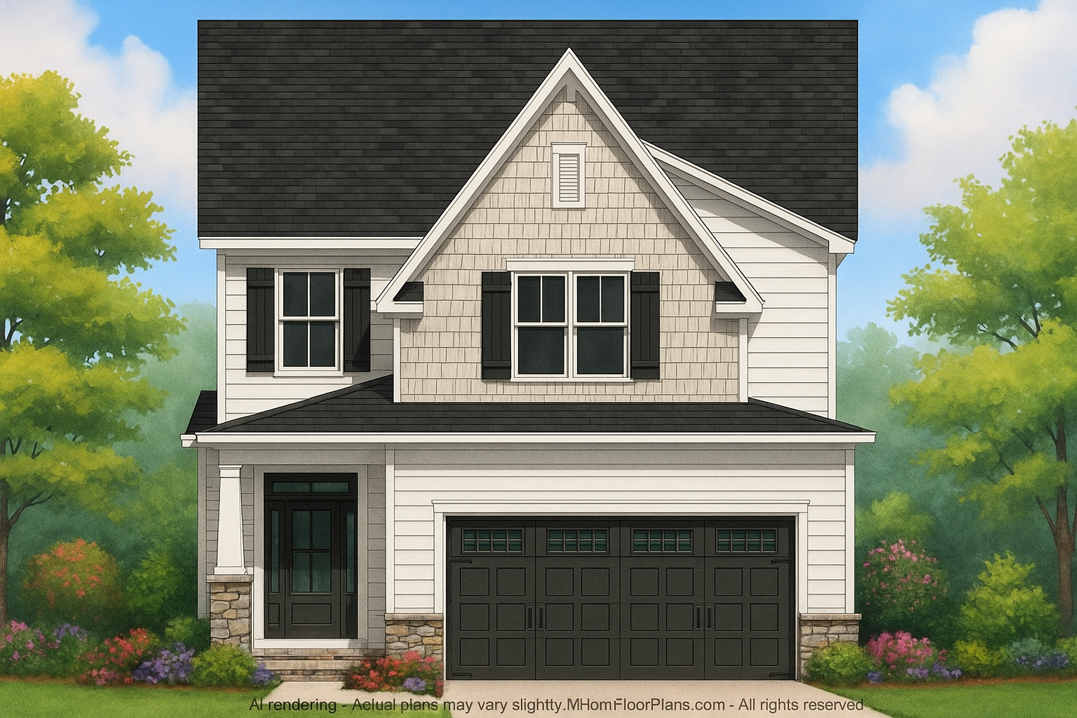 IMPORTANT Make the house as realistic as possible, landscape orientation, and display entire house. Do not cut off right or left side of house!