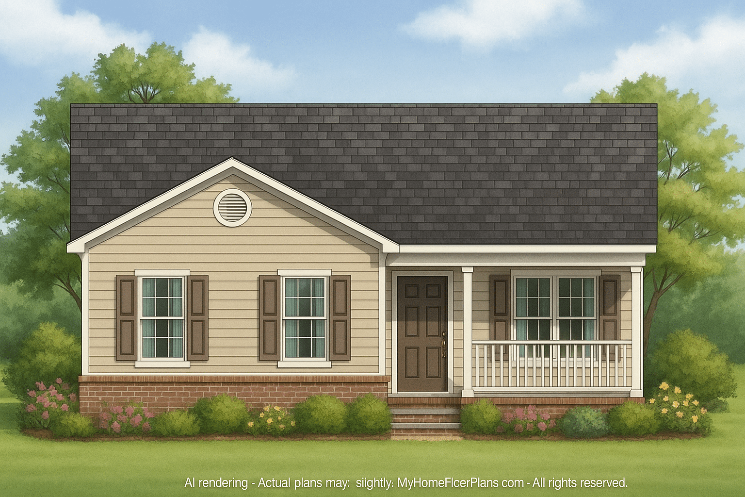 IMPORTANT Make the house as realistic as possible, landscape orientation, and display entire house. Do not cut off right or left side of house!