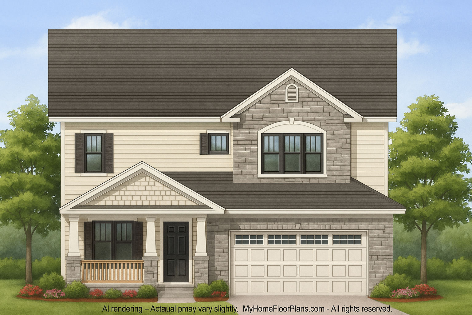 IMPORTANT Make the house as realistic as possible, landscape orientation, and display entire house. Do not cut off right or left side of house!
