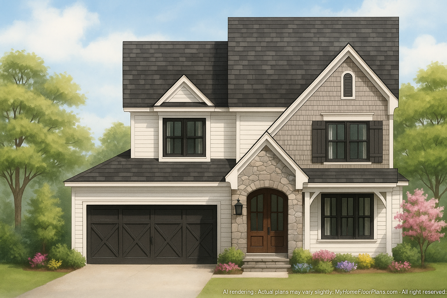 IMPORTANT Make the house as realistic as possible, landscape orientation, and display entire house. Do not cut off right or left side of house!