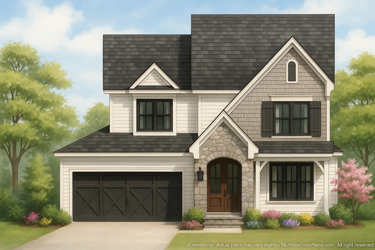 IMPORTANT Make the house as realistic as possible, landscape orientation, and display entire house. Do not cut off right or left side of house!
