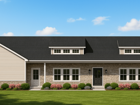 IMPORTANT Make the house as realistic as possible, landscape orientation, and display entire house. Do not off right or left side of house!