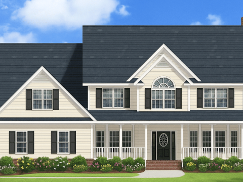 IMPORTANT Make the house as realistic as possible, landscape orientation, and display entire house. Do not cut off right or left side of house!