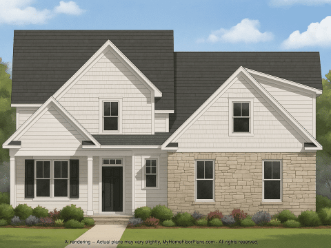 IMPORTANT Make the house as realistic as possible, landscape orientation, and display entire house. Do not cut off right or left side of house!