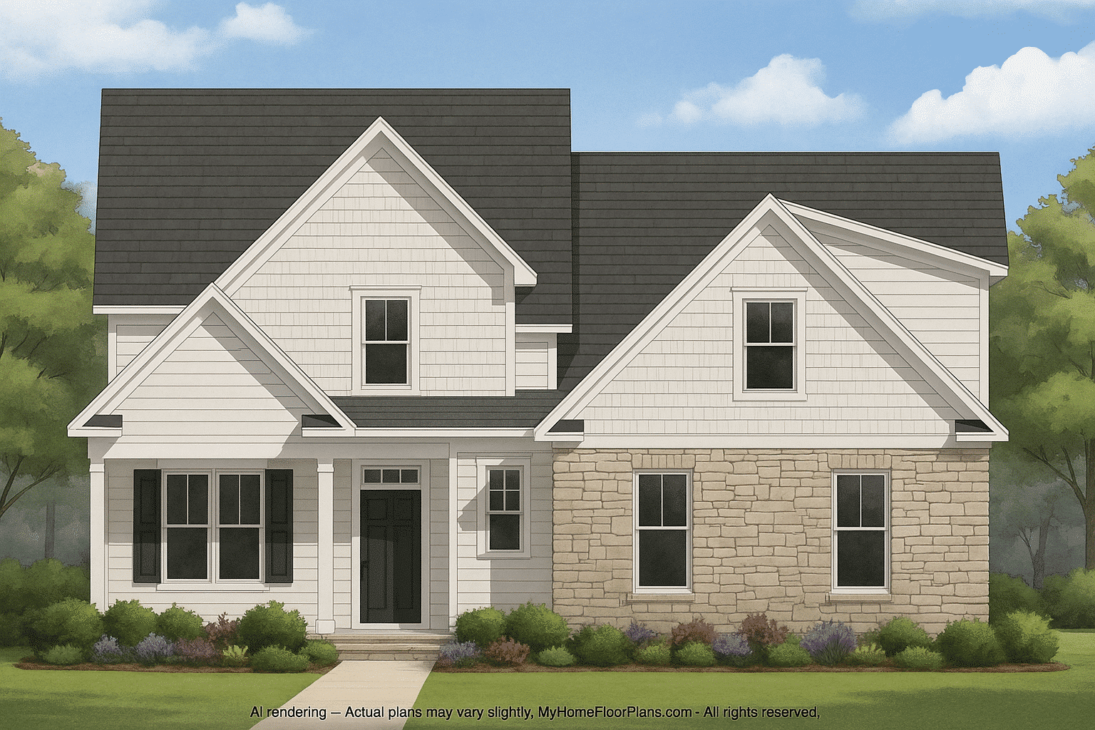 IMPORTANT Make the house as realistic as possible, landscape orientation, and display entire house. Do not cut off right or left side of house!