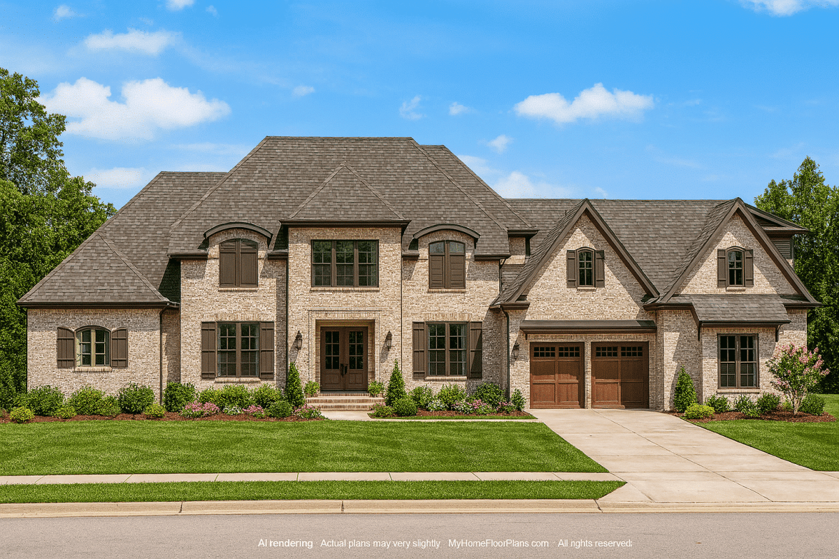 Custom 2-Story House Plan with 5 Bedrooms and Elegant Blueprint Layouts