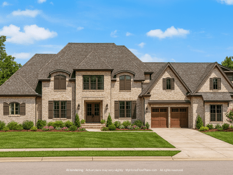 Custom 2-Story House Plan with 5 Bedrooms and Elegant Blueprint Layouts
