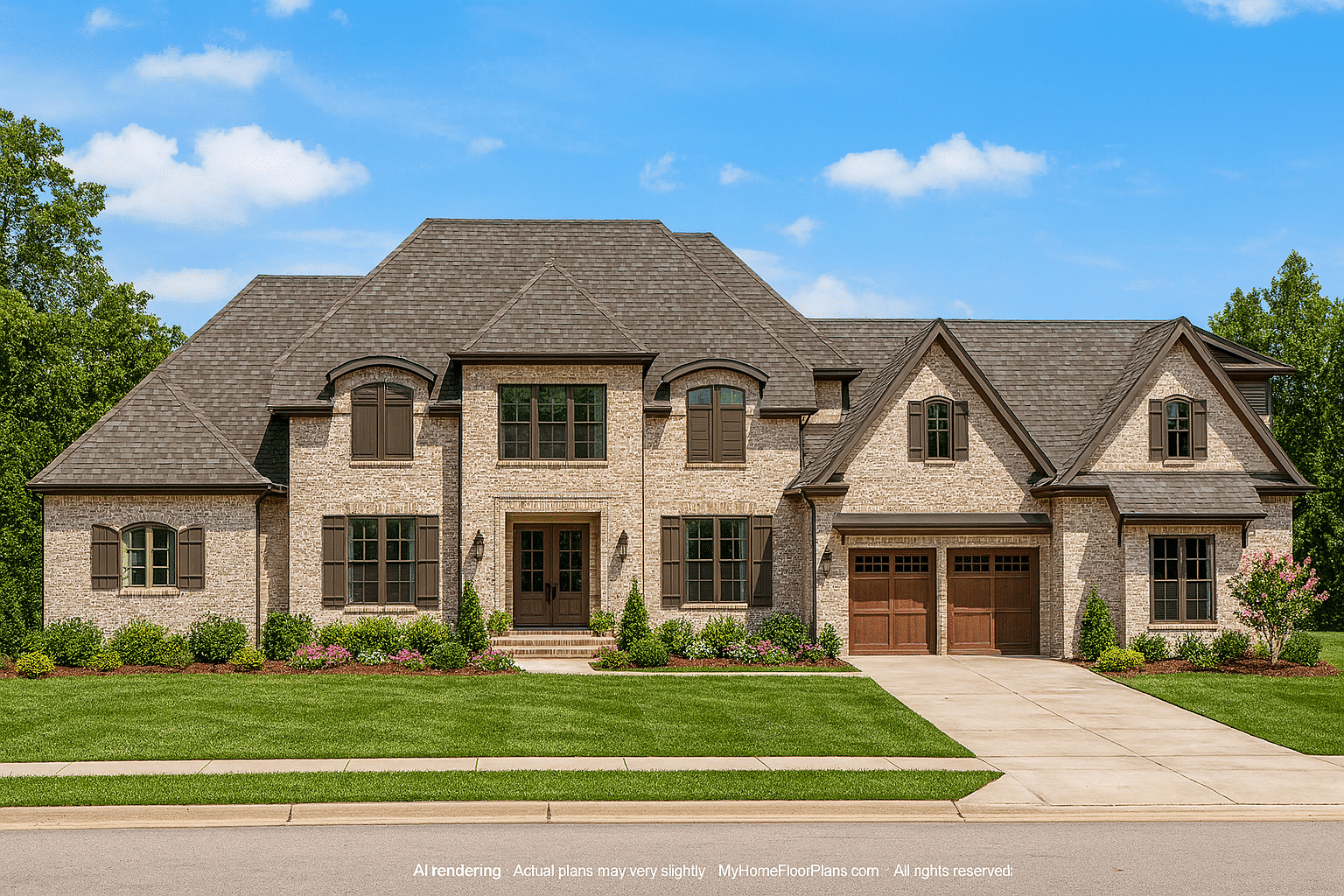 Custom 2-Story House Plan with 5 Bedrooms and Elegant Blueprint Layouts