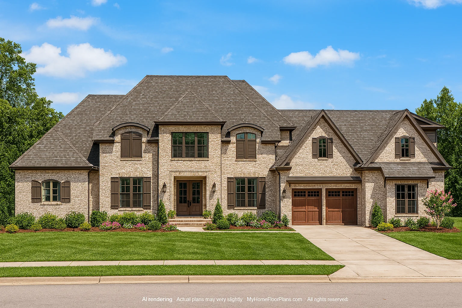 Custom 2-Story House Plan with 5 Bedrooms and Elegant Blueprint Layouts