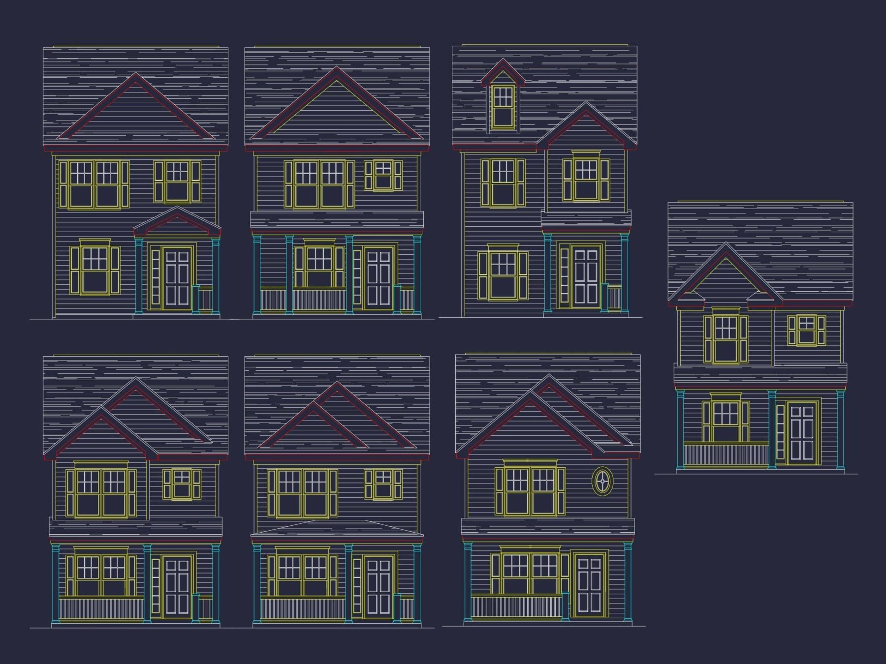 Classic 2-Bedroom Home Plan with Detailed Floor Blueprint Designs