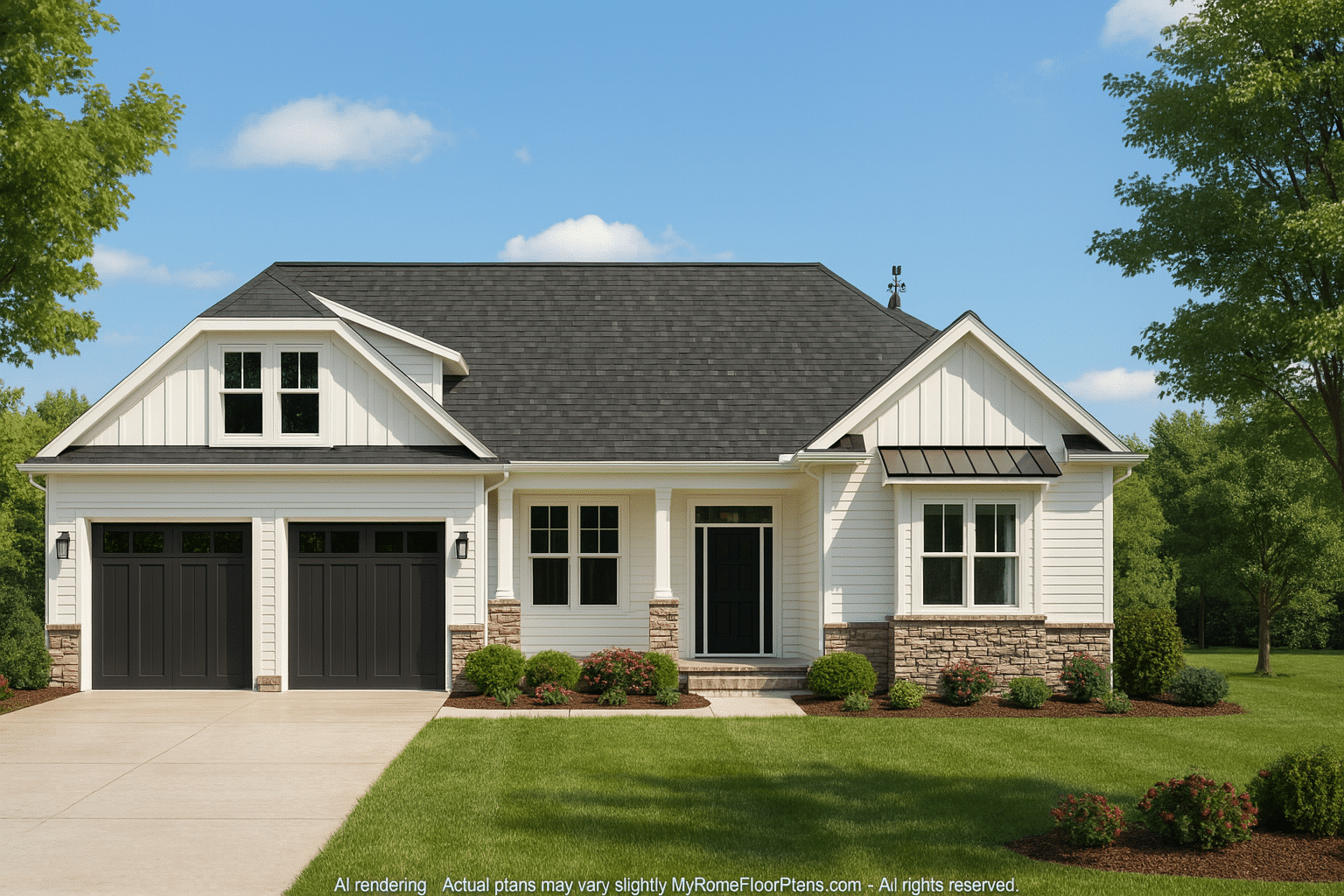 Classic Craftsman Home Design with Vaulted Ceilings & Open Layout