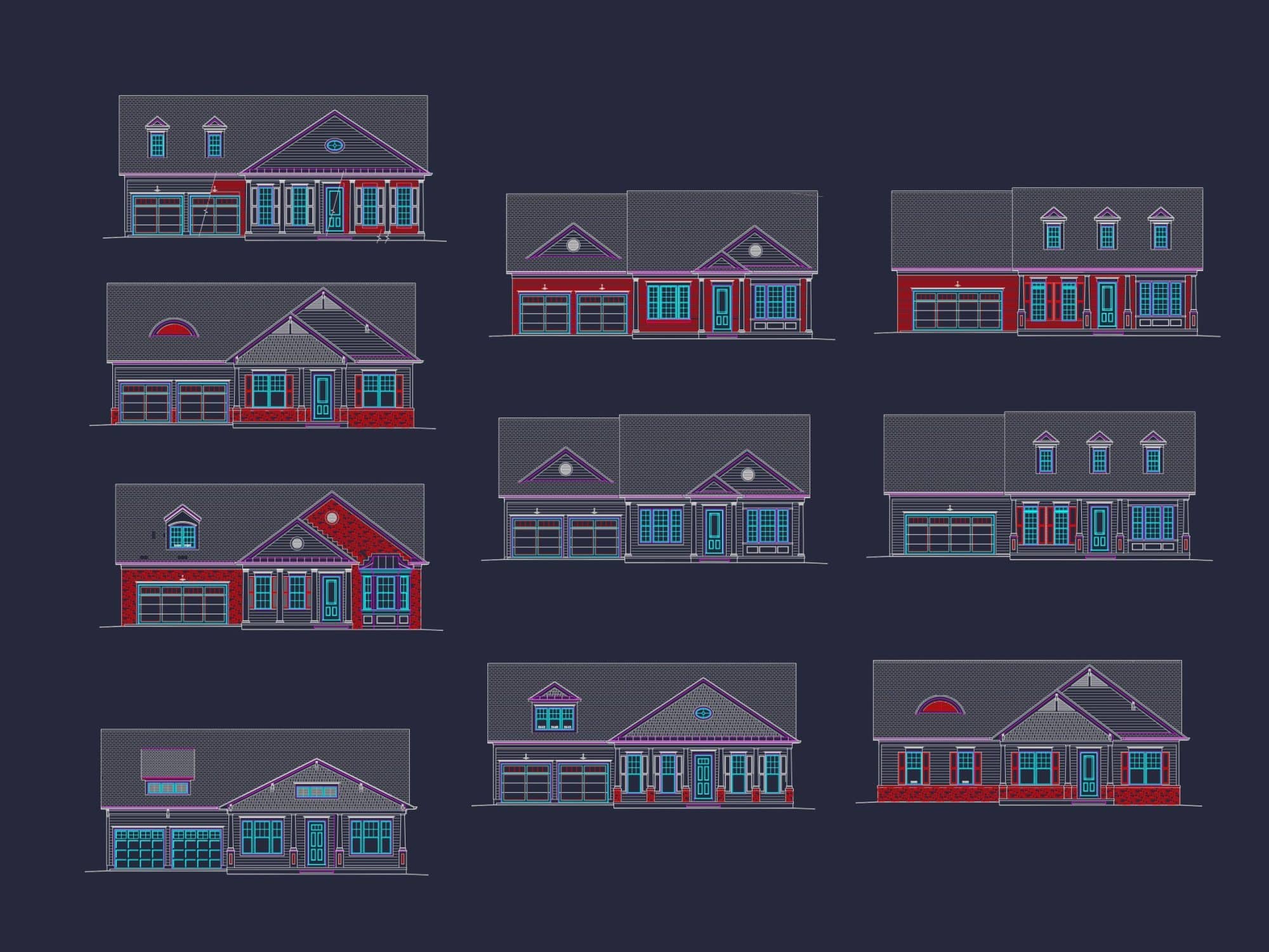Classic Suburban Home Plan with 2,820 Heated Sq. Ft. & CAD Floor Blueprint