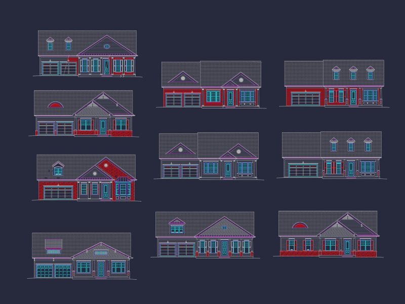 Classic Suburban Home Plan with 2,820 Heated Sq. Ft. & CAD Floor Blueprint