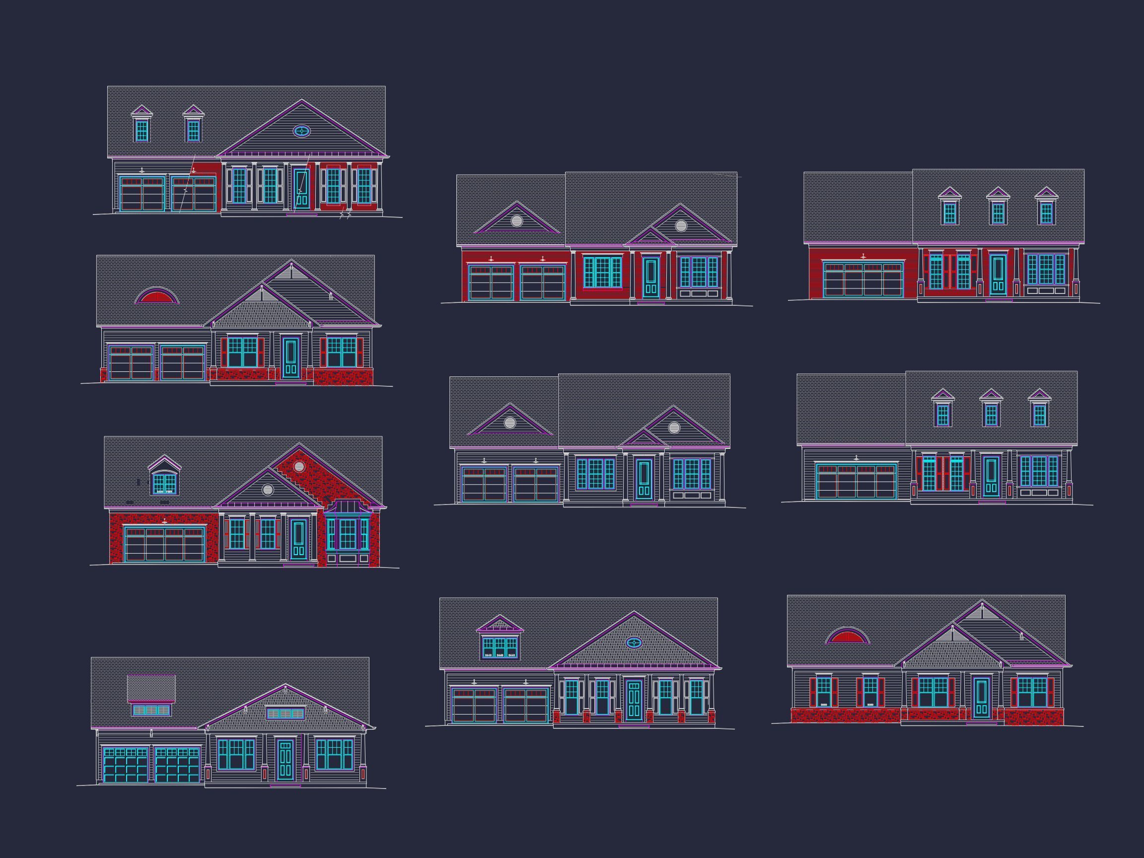 Classic Suburban Home Plan with 2,820 Heated Sq. Ft. & CAD Floor Blueprint