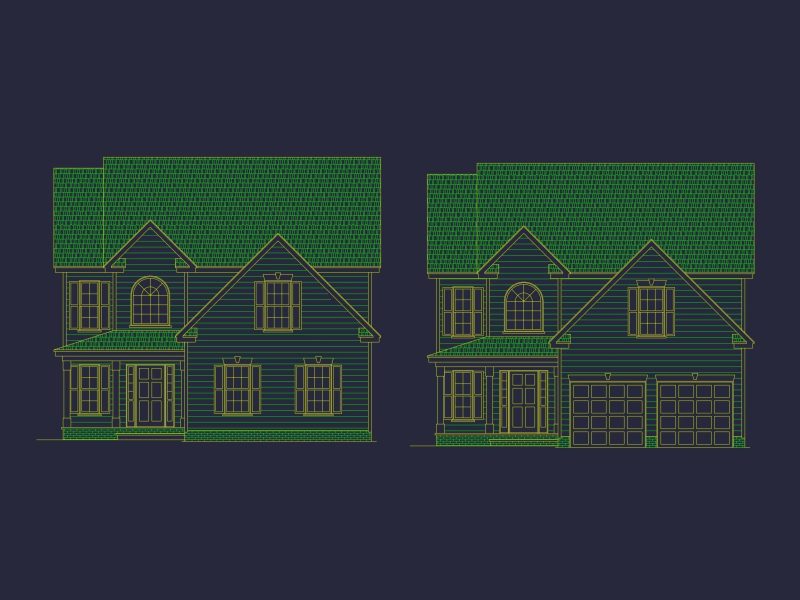 Classic Two-Story House Plan with CAD Designs & Traditional Blueprint