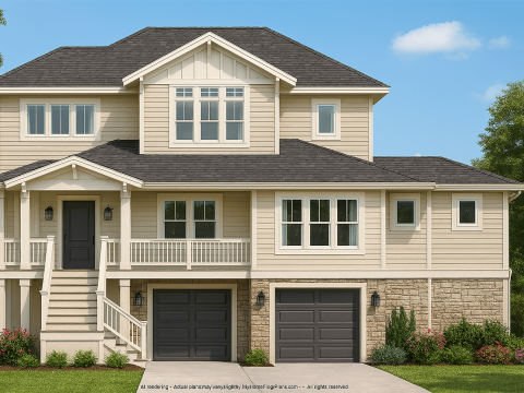 Coastal Home Floor Plan 3-Bedroom, 3-Story Design with Elevator & Garage