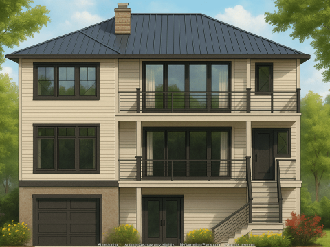 Coastal Home Plan 4-Bedroom, 3-Story Floor Plan Blueprint