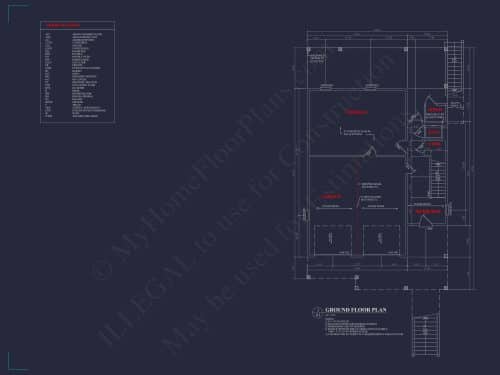 Coastal Home Plan with 4 Bedrooms, 3 Baths & CAD Designs