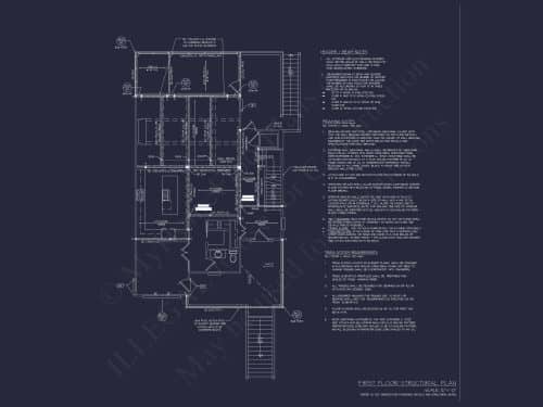 Coastal Home Plan with 4 Bedrooms, 3 Baths & CAD Designs