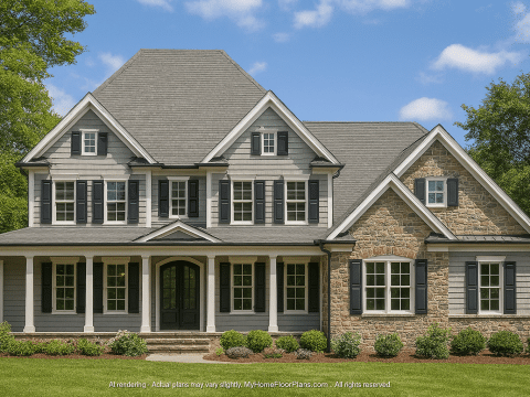 Colonial Home Plan with CAD Designs and Detailed Blueprints
