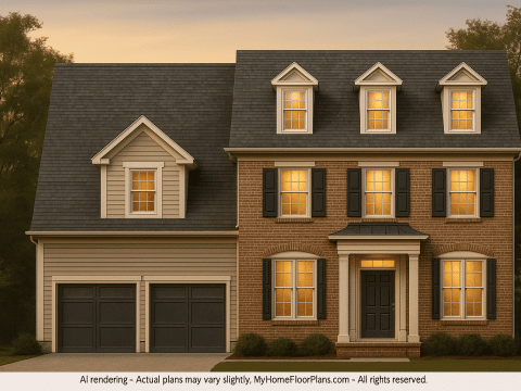 Colonial Revival Home Plan - 4 Bed, 4 Bath, with CAD Designs