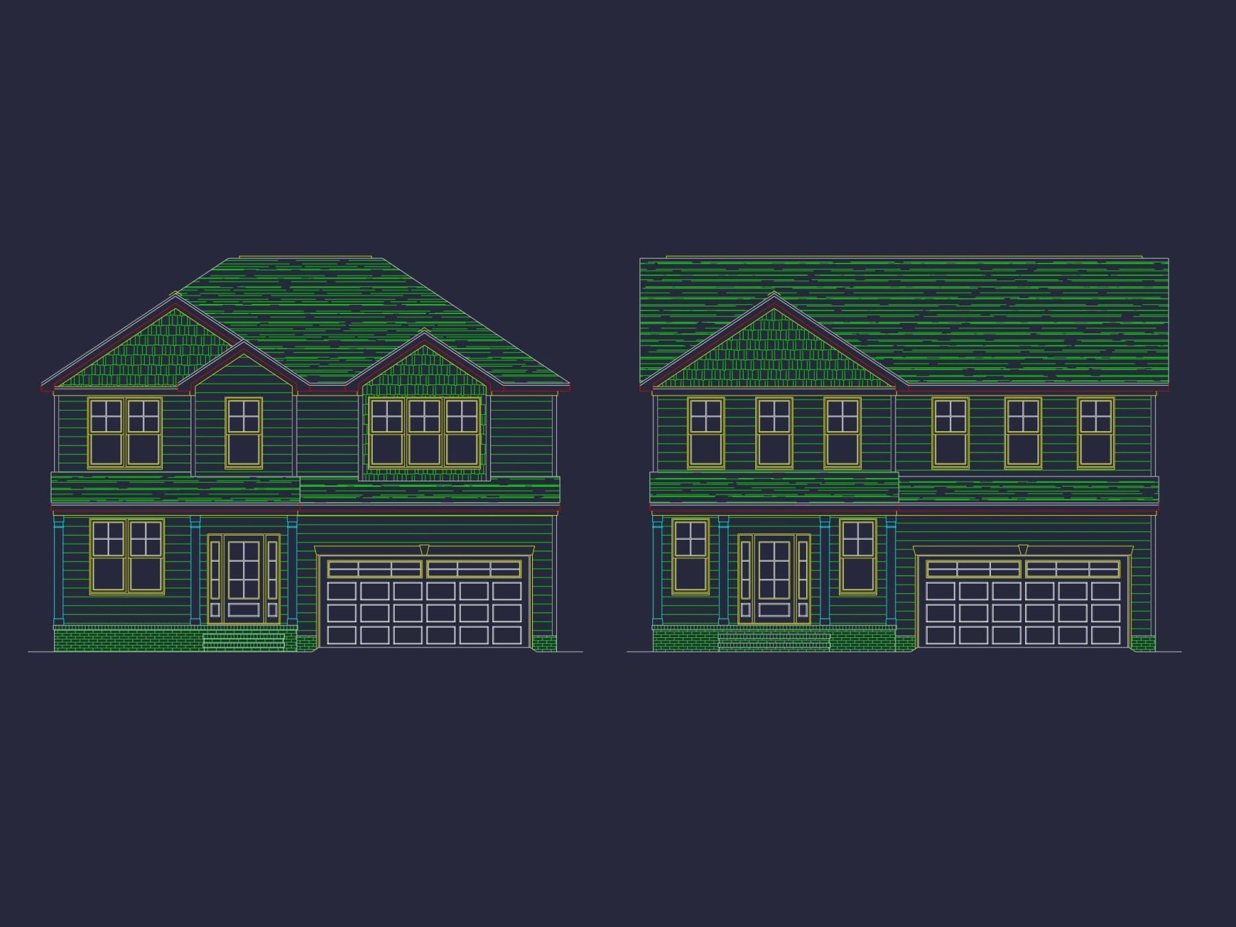 Colonial Revival Home Plan with 2-Story Floor Plan Design