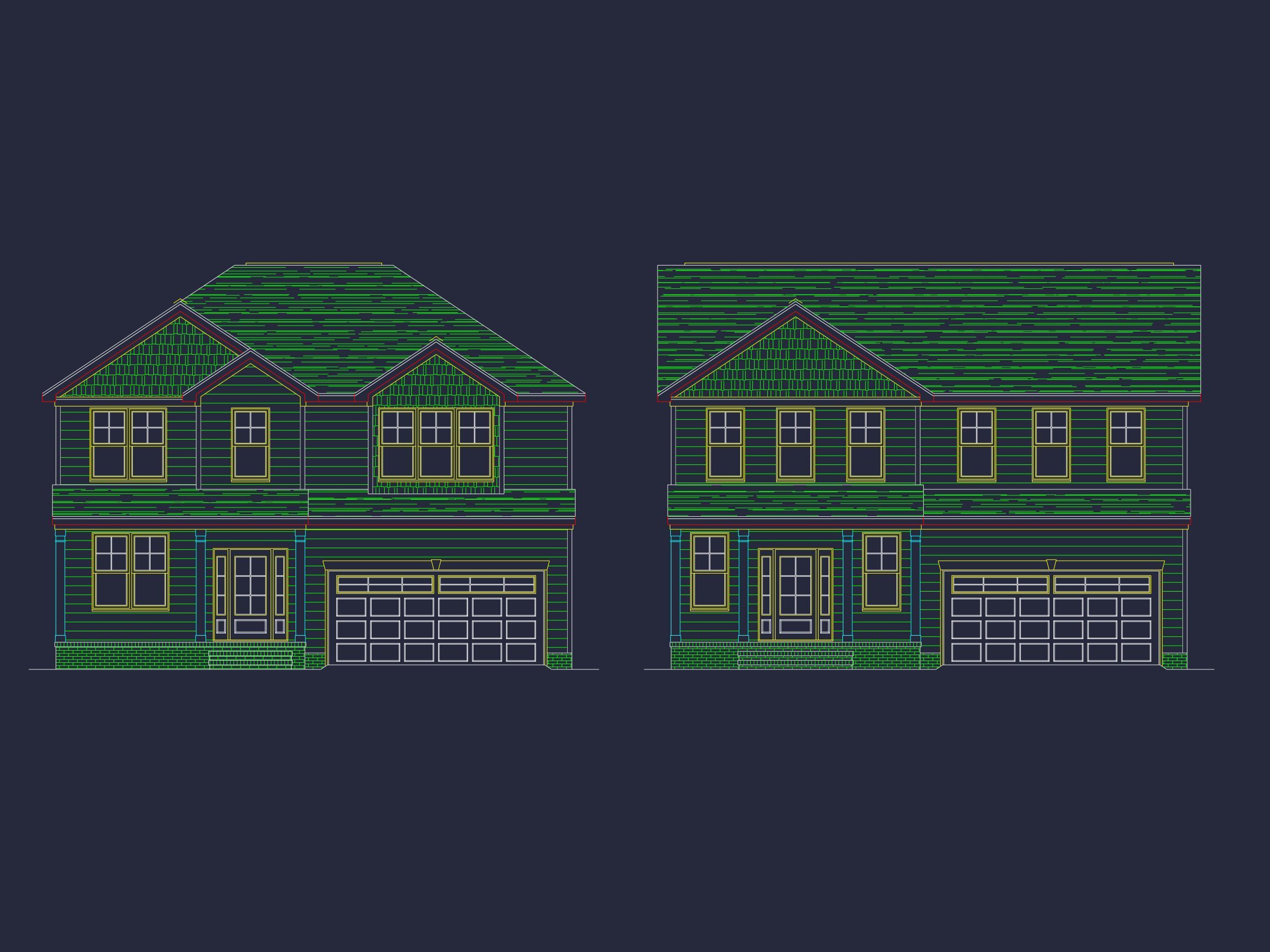 Colonial Revival Home Plan with 2-Story Floor Plan Design