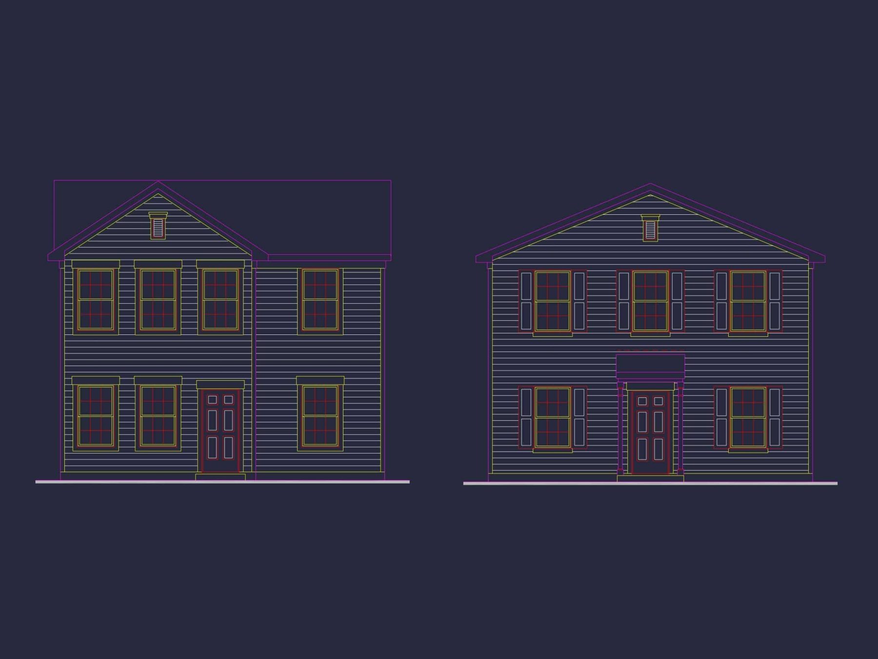 Colonial Revival Home Plan with CAD Blueprint and Timeless Design