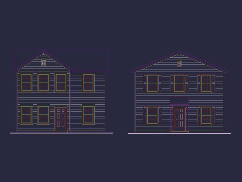 Colonial Revival Home Plan with CAD Blueprint and Timeless Design