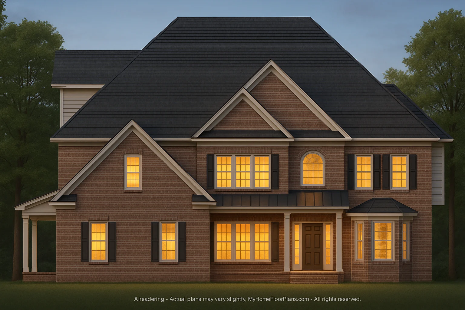 Colonial Revival Home Plan with Spacious 3-Story Layout