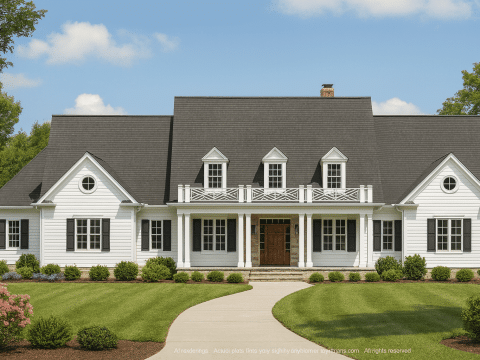 Colonial Revival House Plan with 2 Floors, Elegant Detailing & Bonus Spaces