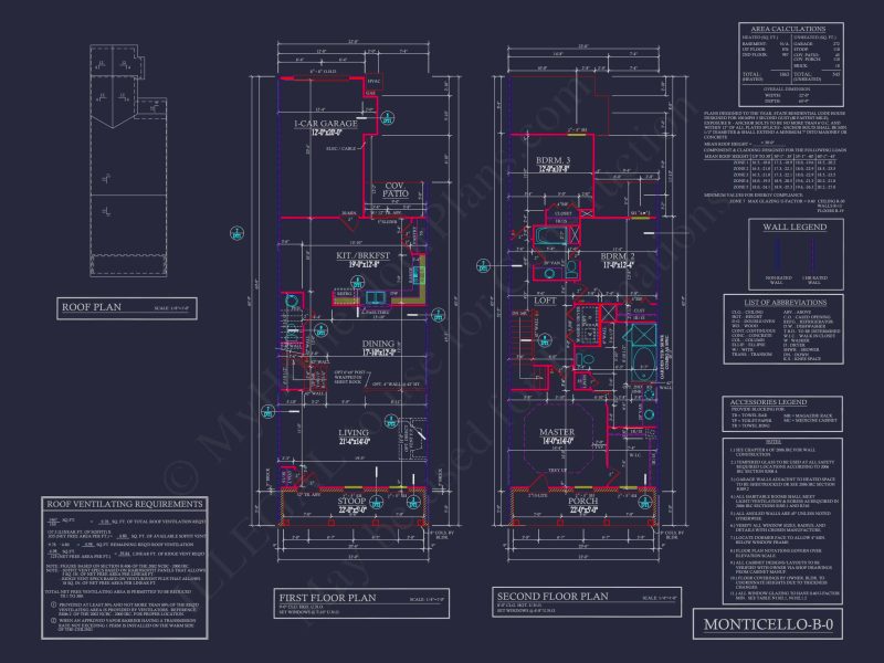5-Unit Colonial Revival Townhome Plan with Rear Entry Garage and CAD Designs