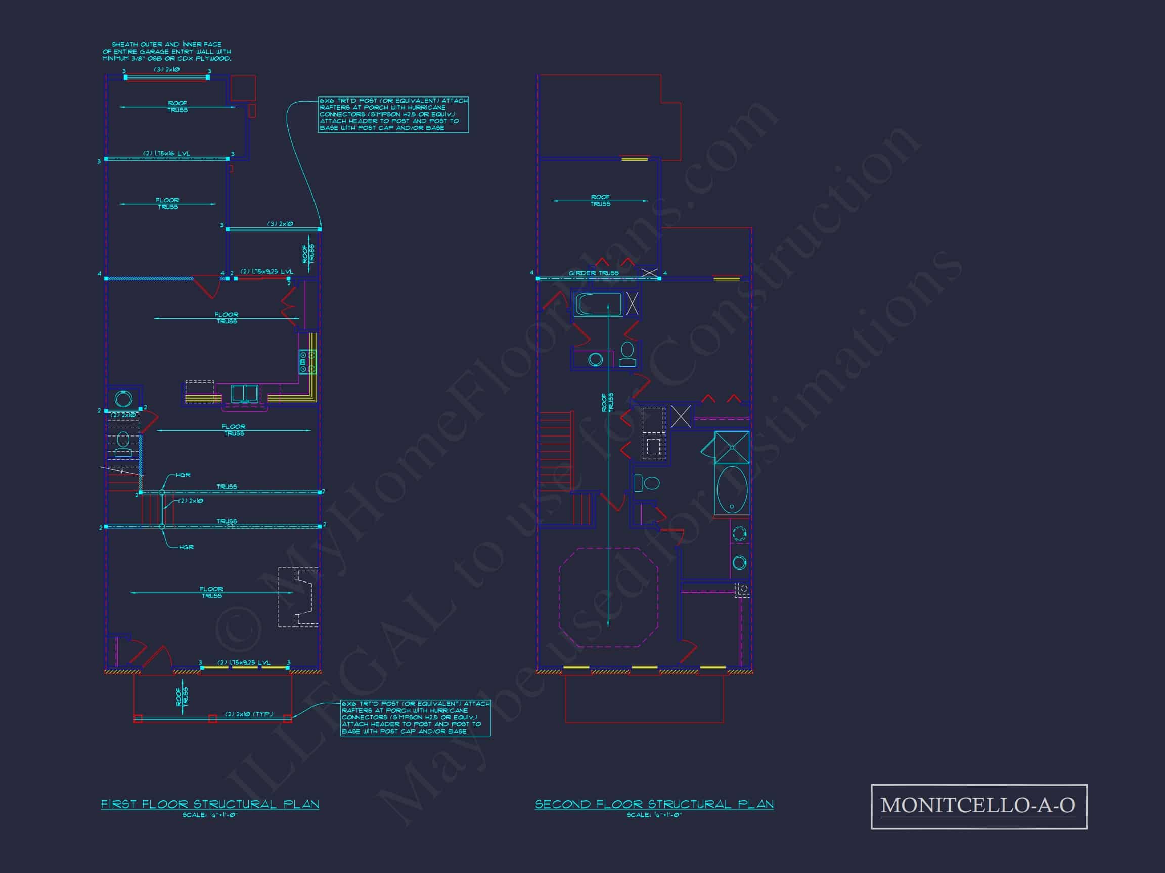 5-Unit Colonial Revival Townhome Plan with Rear Entry Garage and CAD Designs