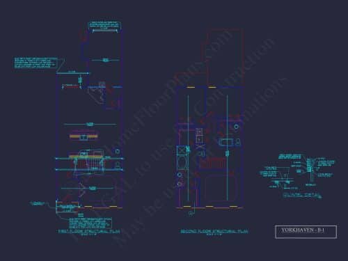 5-Unit Colonial Revival Townhome Plan with Rear Entry Garage and CAD Designs