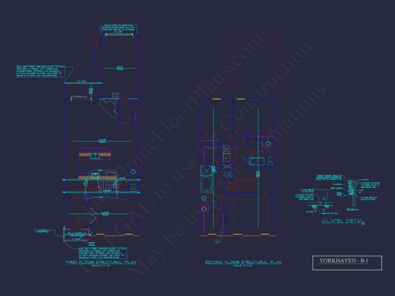 5-Unit Colonial Revival Townhome Plan with Rear Entry Garage and CAD Designs