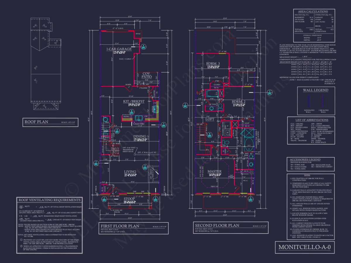 5-Unit Colonial Revival Townhome Plan with Rear Entry Garage and CAD Designs