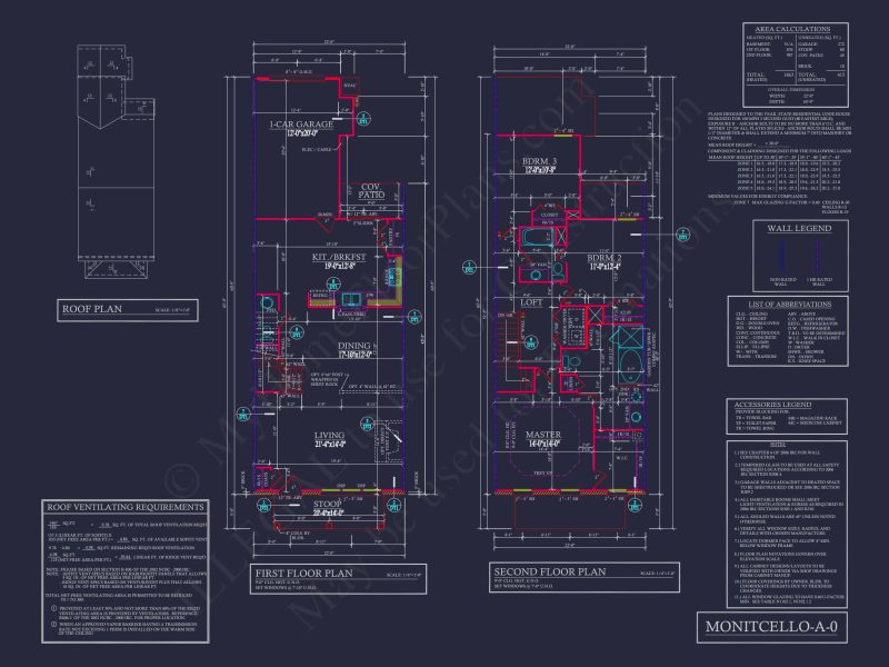 5-Unit Colonial Revival Townhome Plan with Rear Entry Garage and CAD Designs