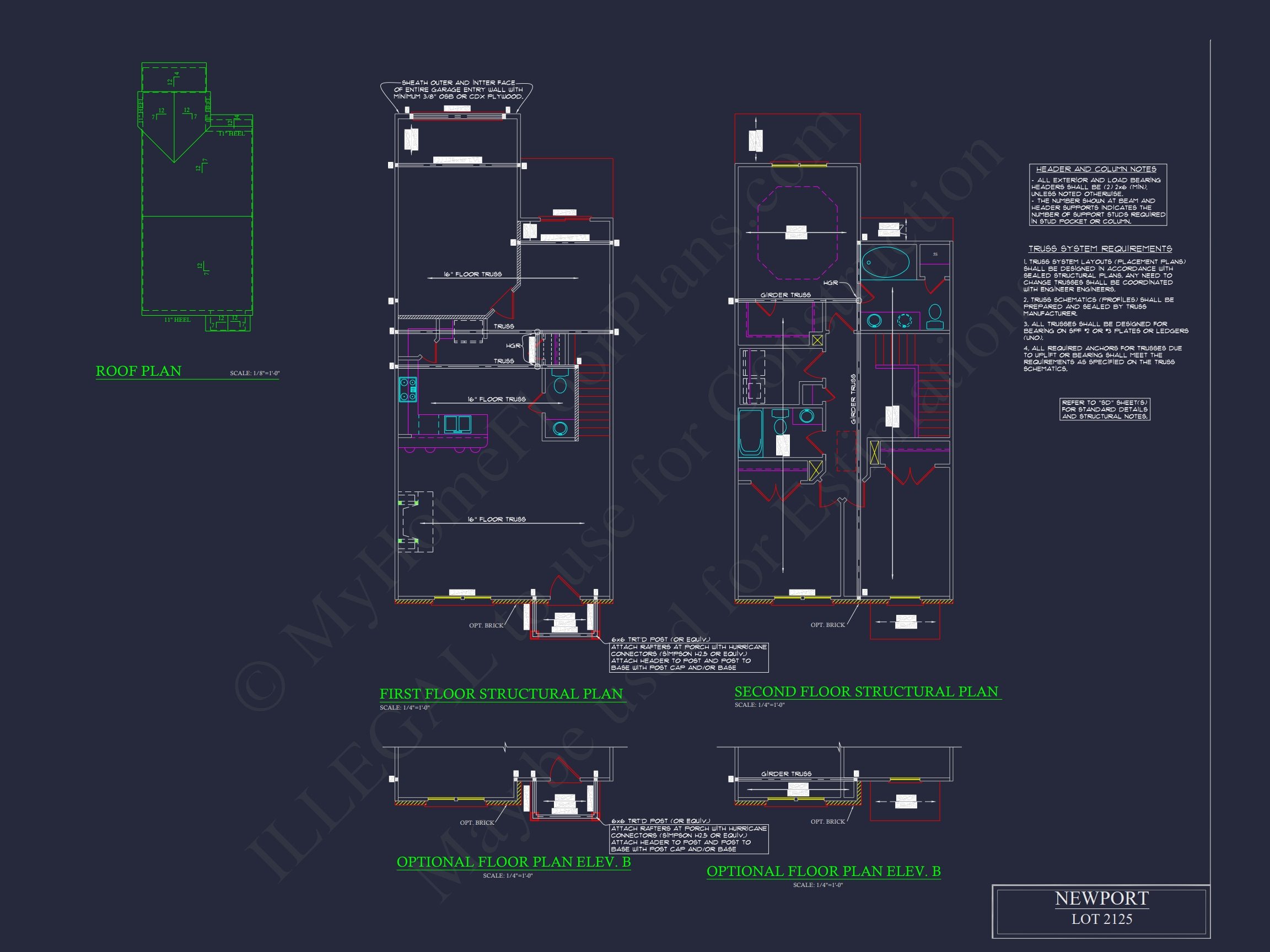 Colonial Townhome Plan with Spacious Layout and CAD Designs (11)