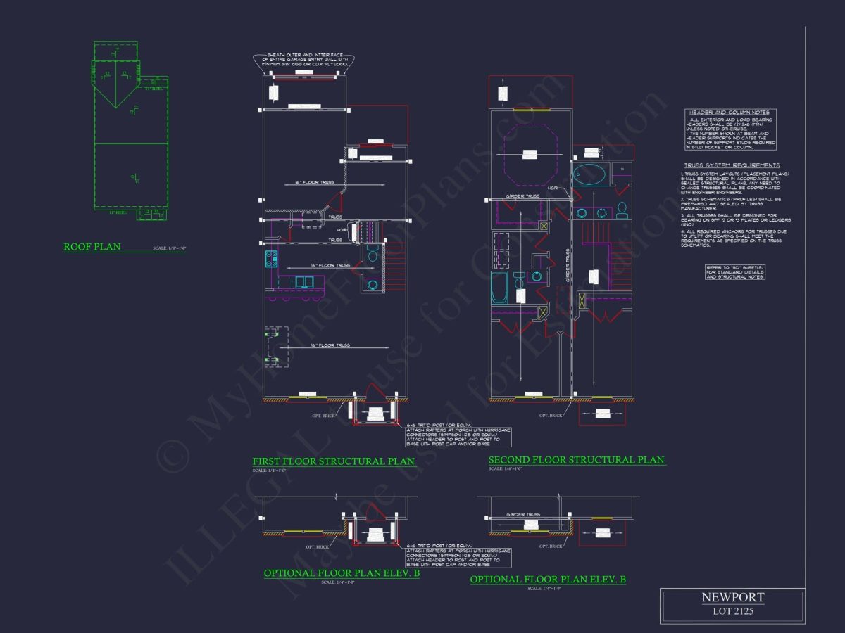 Colonial Townhome Plan with Spacious Layout and CAD Designs
