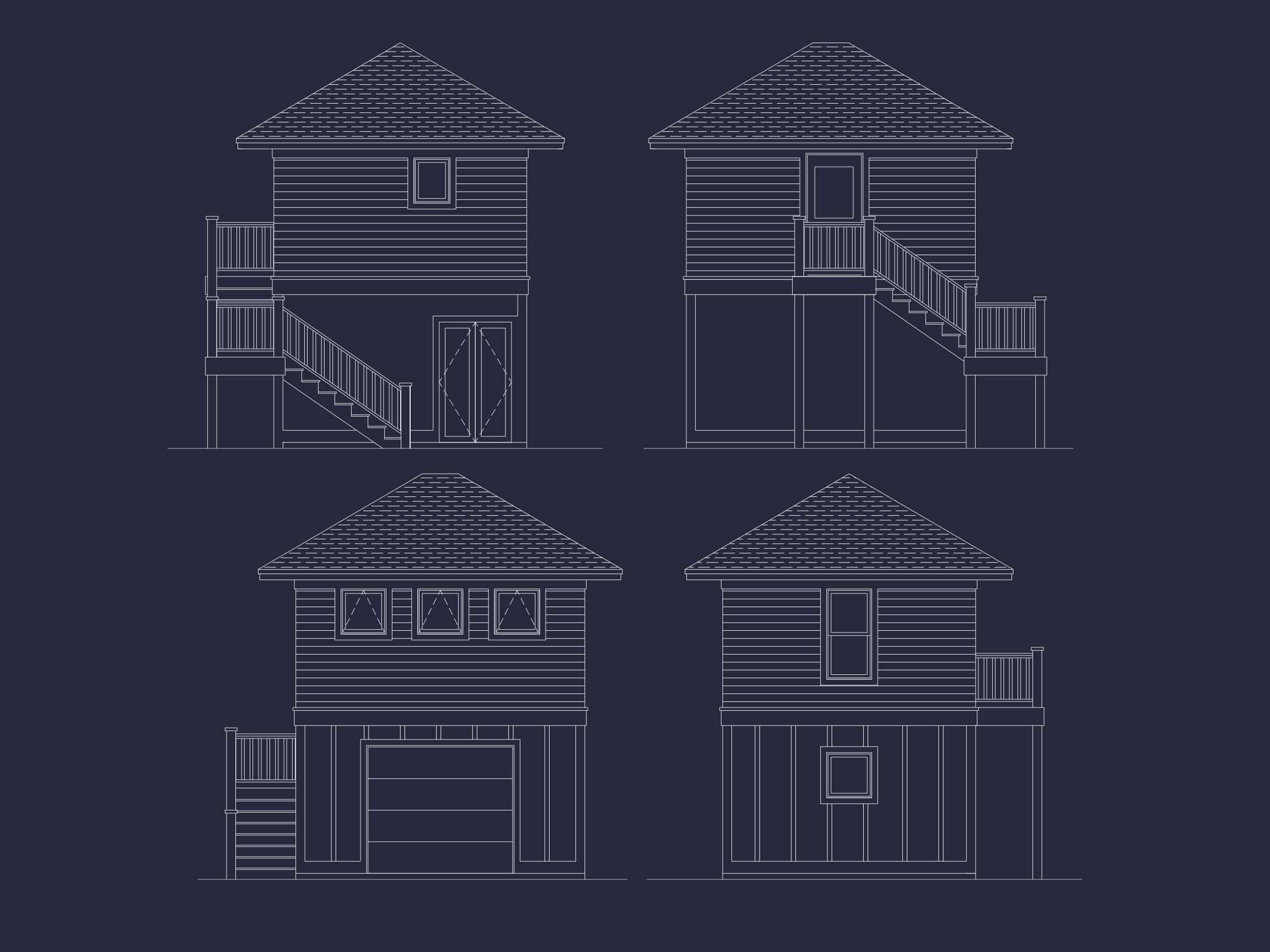 Compact 2-Story Golf Cart Garage Home Floor Plan Design