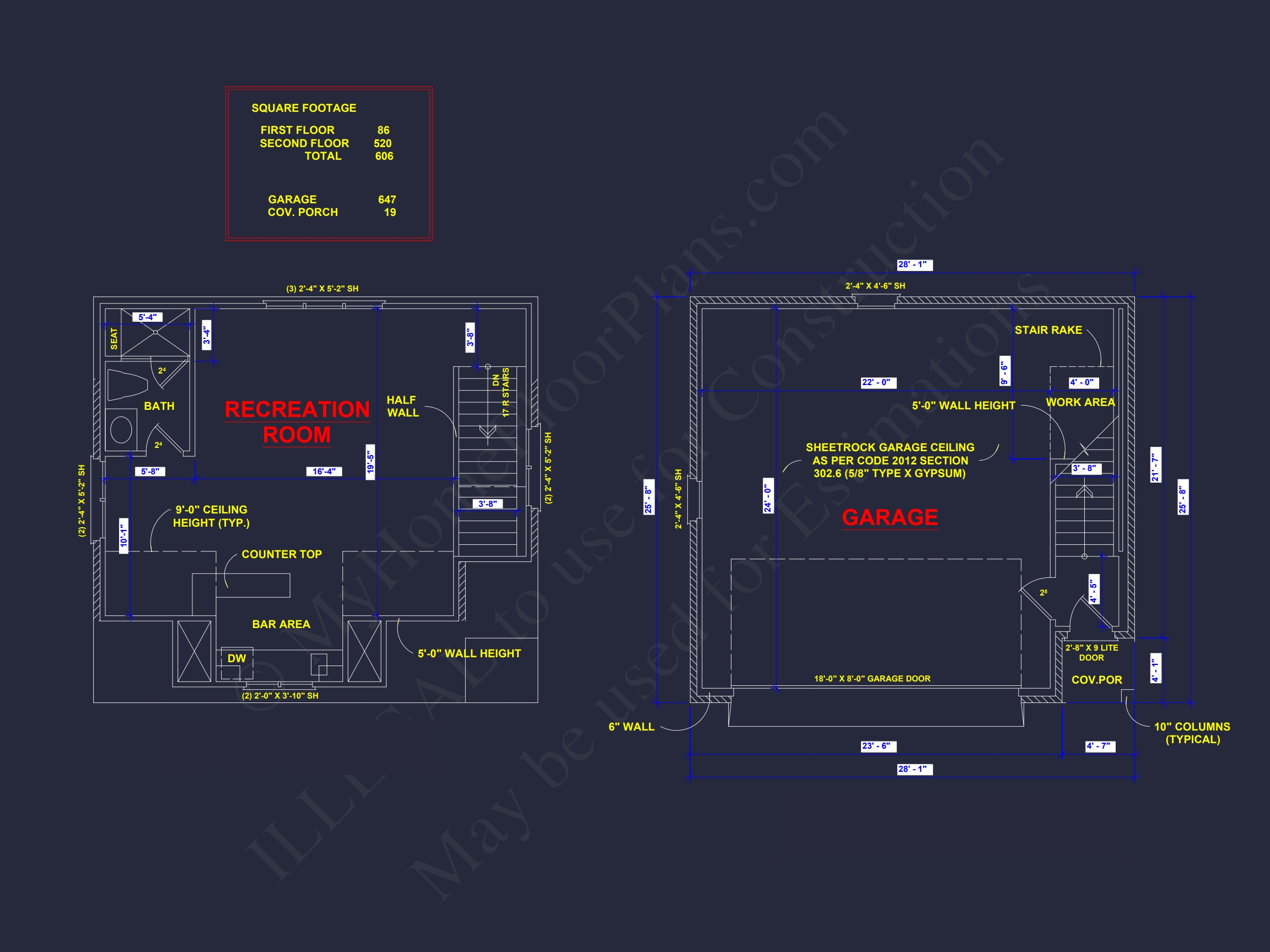Compact House Plan with 2-Car Garage, Open Layout & CAD Blueprints