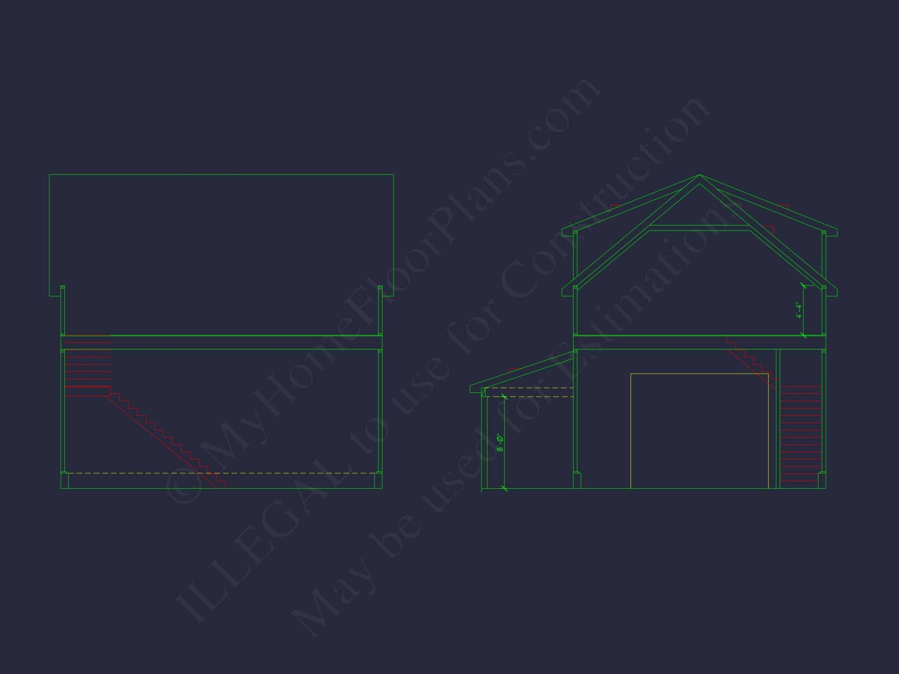 Compact House Plan with Oversized Garage and Living Area Above