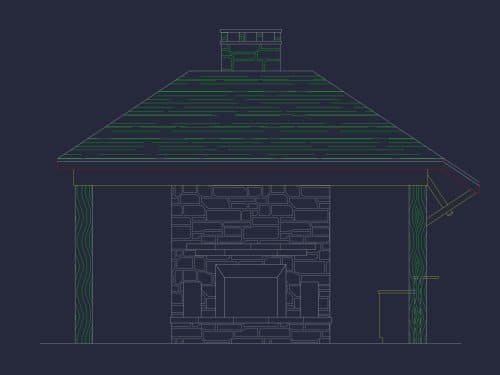 Compact Pavilion House Plan CAD Floor Designs & Blueprint