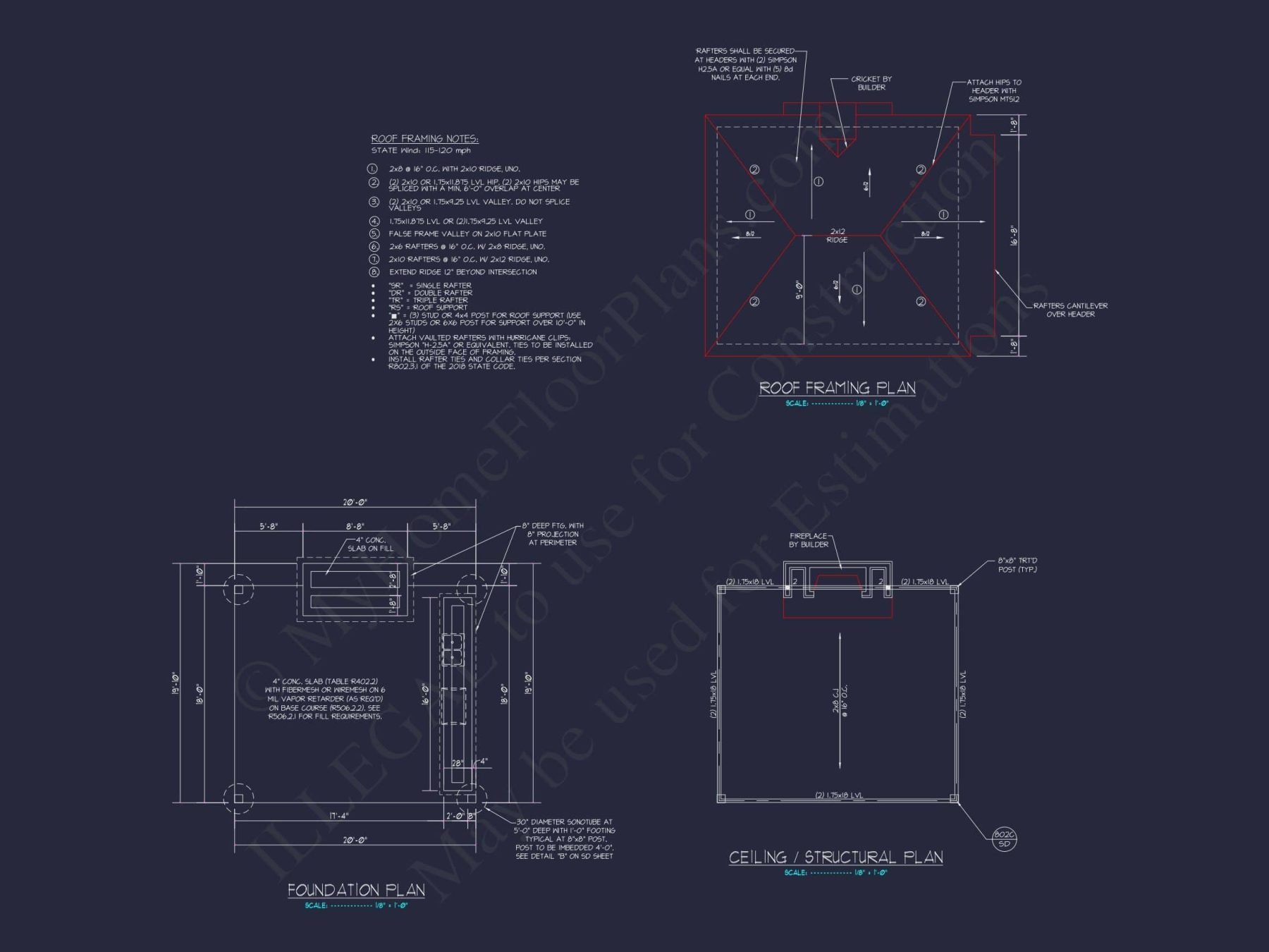Compact Pavilion House Plan CAD Floor Designs & Blueprint