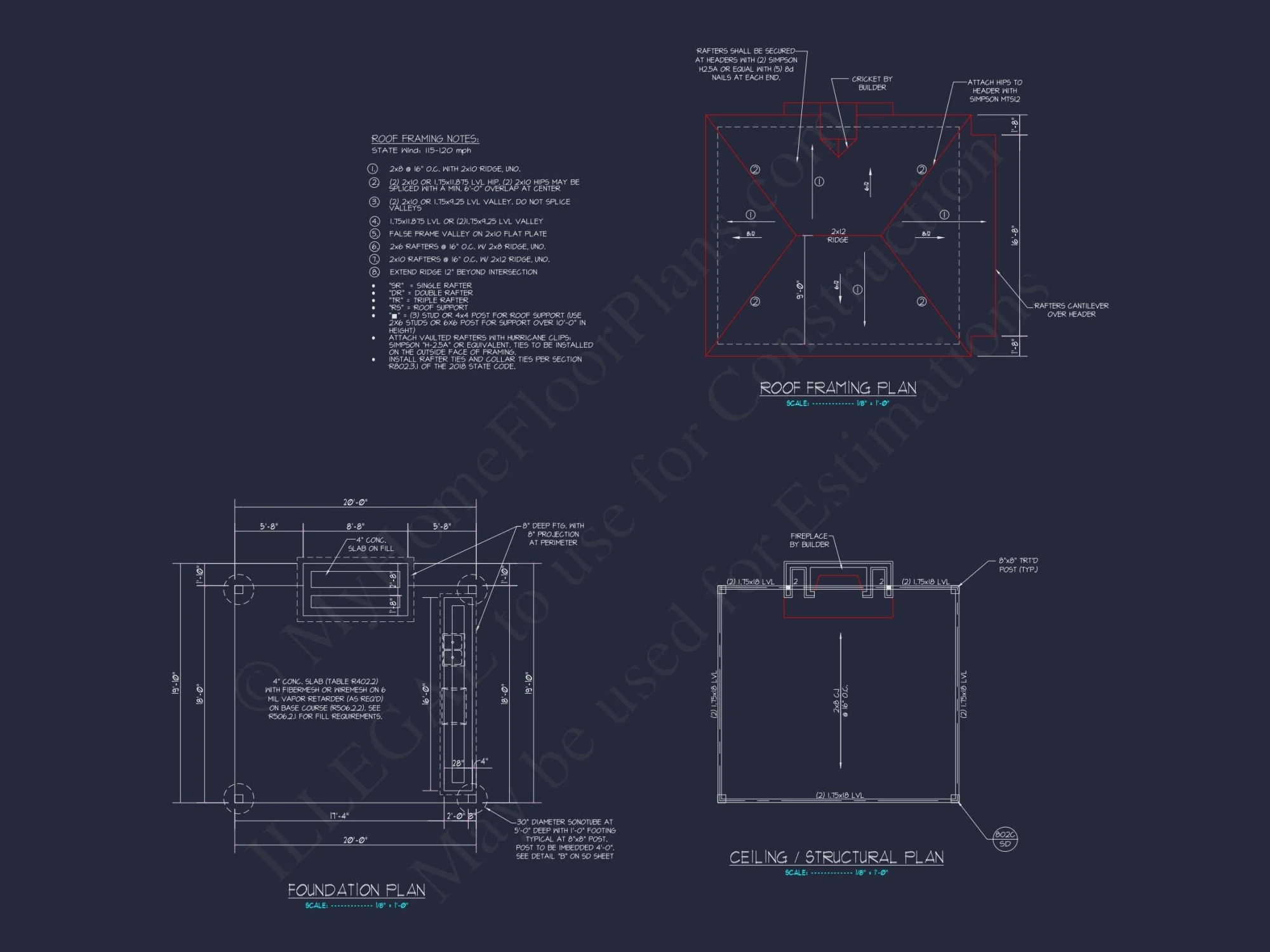 Compact Pavilion House Plan CAD Floor Designs & Blueprint