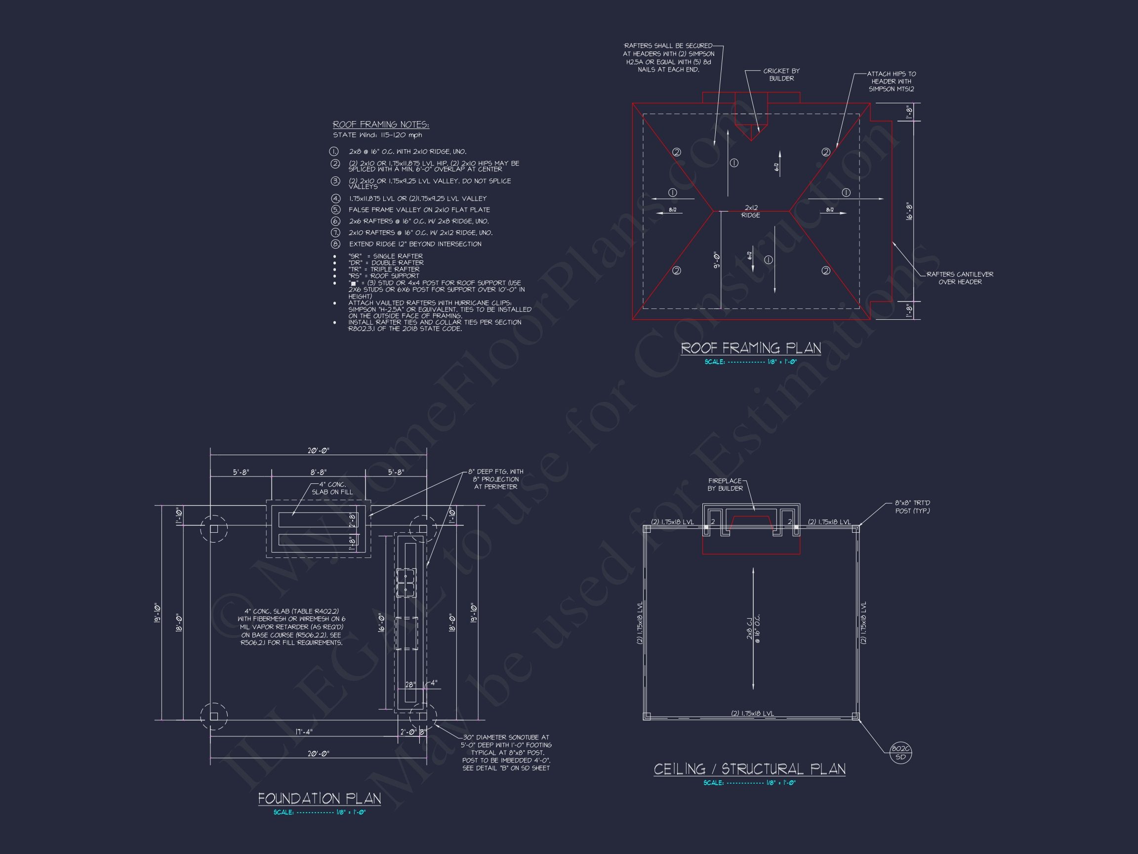 Compact Pavilion House Plan CAD Floor Designs & Blueprint