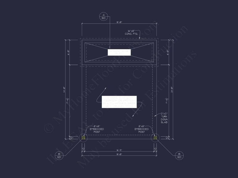 Contemporary Carport 18' x 24' House Plan with Office