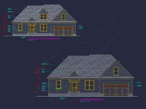 Craftsman 1.5-Story House Plan with Vaulted Ceilings & Porches